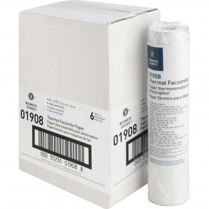 Business Source Thermal Fax Paper Rolls 01908