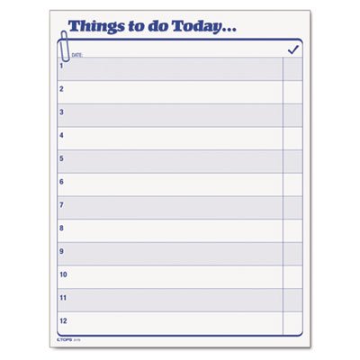 Tops Things To Do Today" Daily Agenda Pad, 8 1/2 x 11, 100 Forms TOP2170