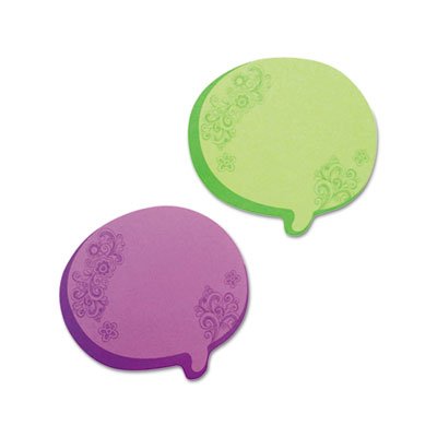 Redi-Tag Thought Bubble Notes, 2 3/4 x 3, Green/Purple, 75-Sheet Pads, 2/Set RTG22102