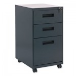 ALEPA532820CH Three-Drawer Metal Pedestal File, 16w x 19-1/2d x 28-1/2h, Charcoal ALEPA532820CH