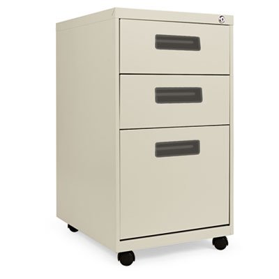 ALEPA532820PY Three-Drawer Metal Pedestal File, 16w x 19-1/2d x 28-1/2h, Putty ALEPA532820PY