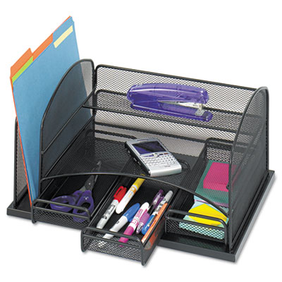 Safco Three Drawer Organizer, Steel, 16 x 11 1/2 x 8 1/4, Black SAF3252BL