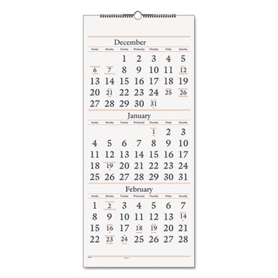 At-A-Glance Three-Month Reference Wall Calendar, 12 x 27, 2015-2017 AAGSW11528