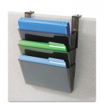 Deflecto Three-Pocket File Partition Set with Brackets, Letter, Smoke DEF73502RT