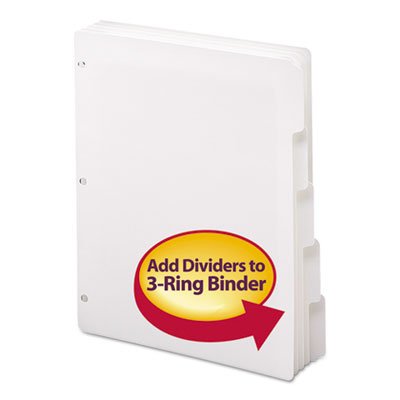 Smead Three-Ring Binder Index Divider, 5-Tab, White SMD89415