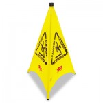 Rubbermaid Commercial FG9S0100YEL Three-Sided Caution, Wet Floor Safety Cone, 21w x 21d x 30h, Yellow RCP9S0100YL