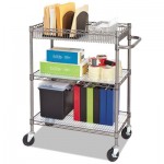 ALESW543018BA Three-Tier Wire Rolling Cart, 34w x 18d x 40h, Black Anthracite ALESW543018BA