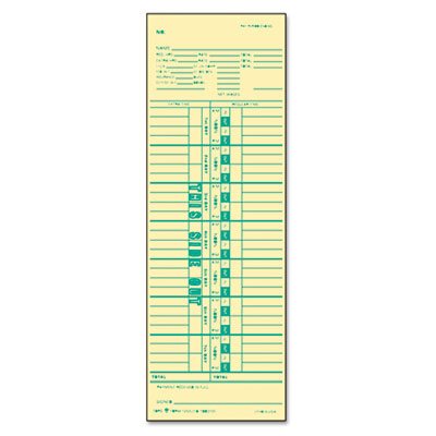 Tops Time Card for Cincinnati/Simplex, Weekly, 3 1/2 x 10 1/2, 500/Box TOP1255