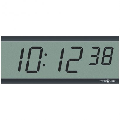 Pyramid TimeTrax Sync 2.5in x 6 Digit LCD Battery Operated Digital Wall Clock S9D3L6LBXB