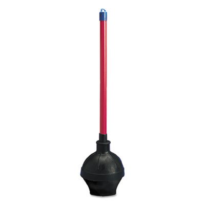 528188 Toilet Plunger, 18" Plastic Handle w/ 5 5/8" Dia Bowl, Red/Black, 6/Carton BWK09201