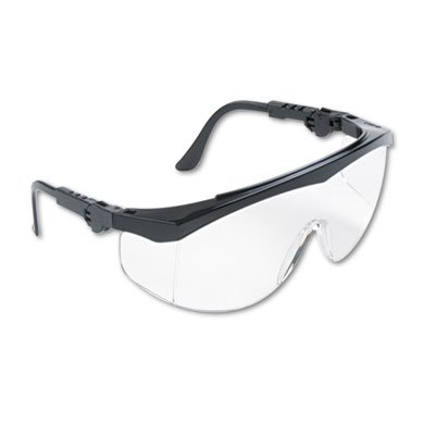 Tomahawk Wraparound Safety Glasses, Black Nylon Frame, Clear Lens, 12/Box CRWTK110