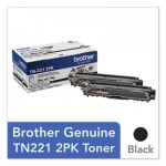 Brother Toner, 2,500 Page-Yield, Black, 2/Pack BRTTN2212PK