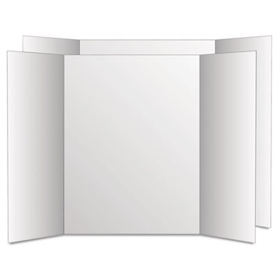 Too Cool Tri-Fold Poster Board, 28 x 40, White/White, 12/Carton GEO27136