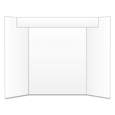 GEO27367 Too Cool Tri-Fold Poster Board, 24 x 36, White/White GEO27367