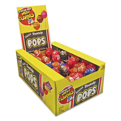 Tootsie Pops, 0.6 oz, Assorted Flavors, 100/Box TOO0508