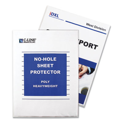 C-Line Top-Load No-Hole Polypropylene Sheet Protector, Heavyweight, Clear, 2", 25/Box CLI62907