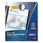 Avery Top-Load Poly Sheet Protector, Super Heavy Gauge, Letter, Diamond Clear, 50/Box AVE74130