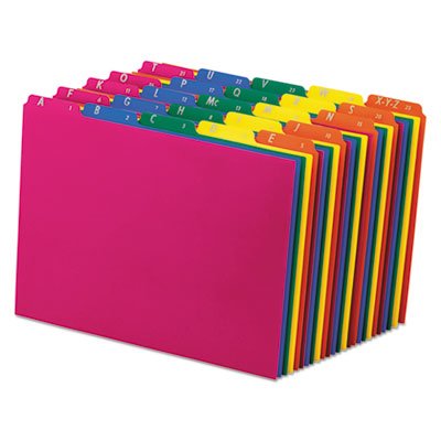 Pendaflex Top Tab File Guides, Alpha/A-Z 1/5 Tab, Polypropylene, Letter, 25/Set PFX40142