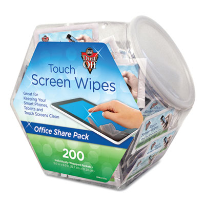 Dust-Off Touch Screen Wipes, 5 x 6, 200 Individual Foil Packets FALDMHJ