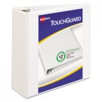 Avery Touchguard Antimicrobial View Binder w/Slant Rings, 4" Cap, White AVE17145
