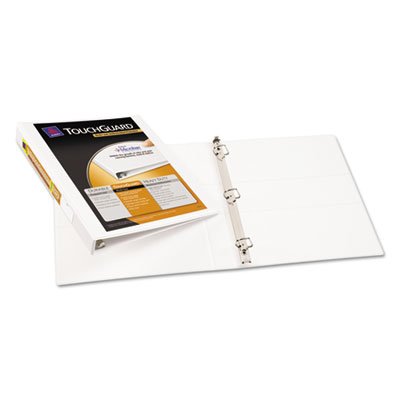 Avery Touchguard Antimicrobial View Binder w/Slant Rings, 1" Cap, White AVE17141