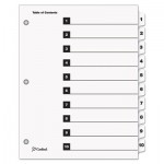 Traditional OneStep Index System, 10-Tab, 1-10, Letter, White, 10/Set CRD61013