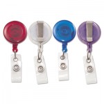 Advantus Translucent Retractable ID Card Reel, 34" Extension, Assorted Colors, 4/Pack AVT75464