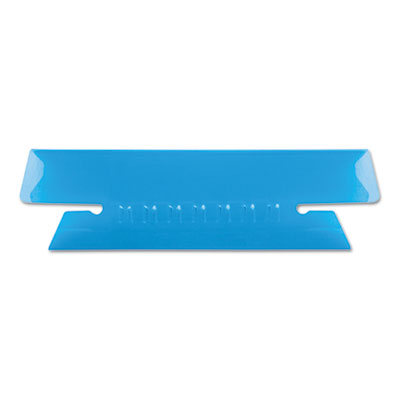 Pendaflex 43 1/2 BLU Transparent Colored Tabs For Hanging File Folders, 1/3-Cut Tabs, Blue, 3.5" Wide