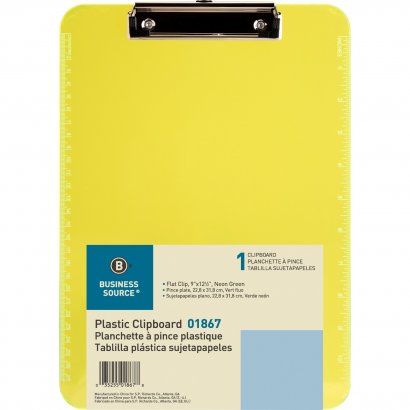 Business Source Transparent Plastic Clipboard 01867