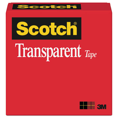 Scotch 600 Transparent Tape, 1" x 2592", 3" Core, Clear MMM60012592