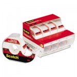 Scotch Transparent Tape & Handheld Dispenser, 3/4" x 850", 1" Core, Clear, 4/Pack MMM4184