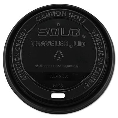 SCC TLB316 Traveler Drink-Thru Lids, 10-24oz Cups, Black, 100/Sleeve, 10 Sleeves/Carton SCCTLB316