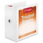 Cardinal Treated Binder ClearVue Locking Slant-D Ring Binder, 5" Cap, 11 x 8 1/2, White CRD32150