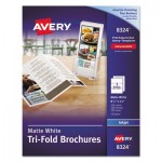 Avery Tri-Fold Brochures, 92 Bright, 83lb, 8.5 x 11, Matte White, 100/Pack AVE8324