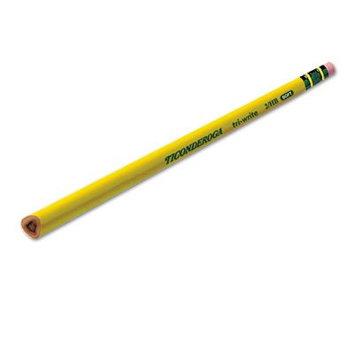 Ticonderoga Tri-Write Woodcase Pencil, HB #2, Yellow, Dozen DIX13856