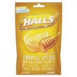 312546628694 Triple Action Cough Drops, Honey-Lemon, 30/Bag CDB28694