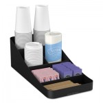 Mind Reader Trove Seven-Compartment Coffee Condiment Organizer, Black, 7 3/4 x 16 x 5 1/4 EMSCOMP7BLK