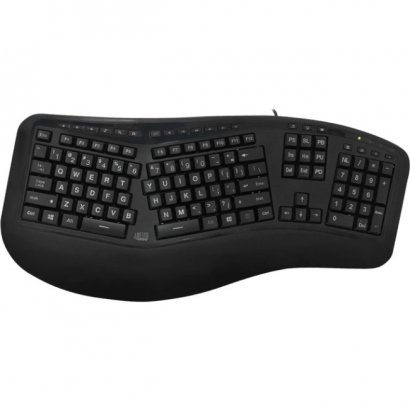 Adesso Tru-Form 150 - 3-Color Illuminated Ergonomic Keyboard AKB-150EB