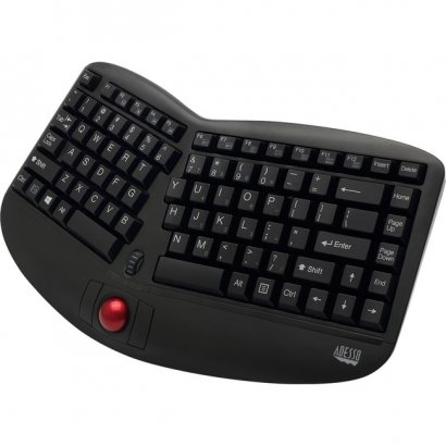 Adesso Tru-Form Media 3150 - 2.4 GHz Wireless Ergo Trackball Keyboard WKB-3150UB