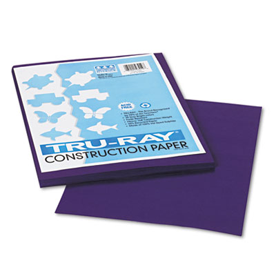 Pacon Tru-Ray Construction Paper, 76 lbs., 9 x 12, Purple, 50 Sheets/Pack PAC103019