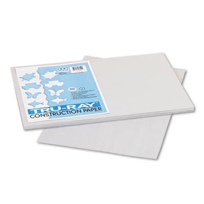 Pacon Tru-Ray Construction Paper, 76 lbs., 12 x 18, Gray, 50 Sheets/Pack PAC103059