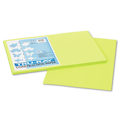 Pacon Tru-Ray Construction Paper, 76 lbs., 12 x 18, Brilliant Lime, 50 Sheets/Pack PAC103425