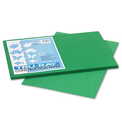 Pacon Tru-Ray Construction Paper, 76 lbs., 12 x 18, Holiday Green, 50 Sheets/Pack PAC102961