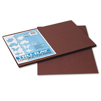 Pacon Tru-Ray Construction Paper, 76 lbs., 12 x 18, Dark Brown, 50 Sheets/Pack PAC103056