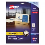 Avery True Print Clean Edge Business Cards, Inkjet, 2 x 3 1/2, Ivory, 200/Pack AVE8876