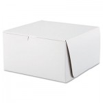 SCH 0977 Tuck-Top Bakery Boxes, 10w x 10d x 5 1/2h, White, 100/Carton SCH0977