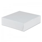 Tuck-Top Bakery Boxes, 9w x 9d x 2 1/2h, White, 250/Carton SCH0953