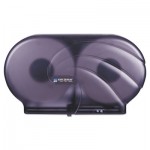 San Jamar Twin 9" JBT Toilet Tissue Dispenser, Oceans, 19 x 5 1/4 x 12, Black Pearl SJMR4090TBK