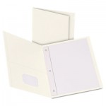 Oxford Twin-Pocket Folders with 3 Fasteners, Letter, 1/2" Capacity, White, 25/Box OXF57704