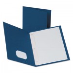 Oxford Twin-Pocket Folders with 3 Fasteners, Letter, 1/2" Capacity, Blue, 25/Box OXF57702
